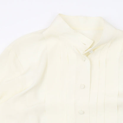 Womens UK Size 12 Marks and Spencer Ivory Basic Button-Up