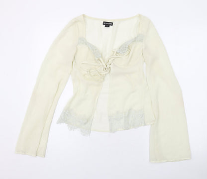 Womens UK Size 8 PRETTYLITTLETHING Ivory Basic Blouse