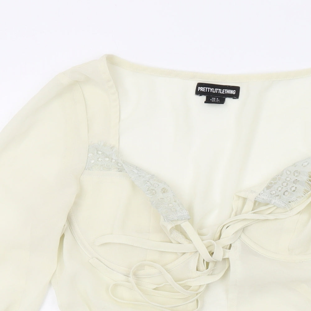 Womens UK Size 8 PRETTYLITTLETHING Ivory Basic Blouse