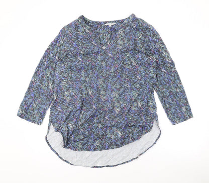 Womens UK Size 12 Sandwich Blue Basic Blouse