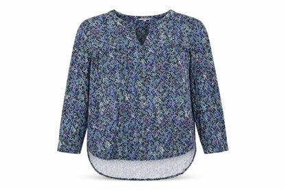 Womens UK Size 12 Sandwich Blue Basic Blouse