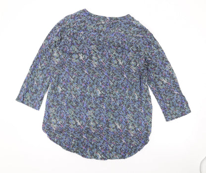 Womens UK Size 12 Sandwich Blue Basic Blouse