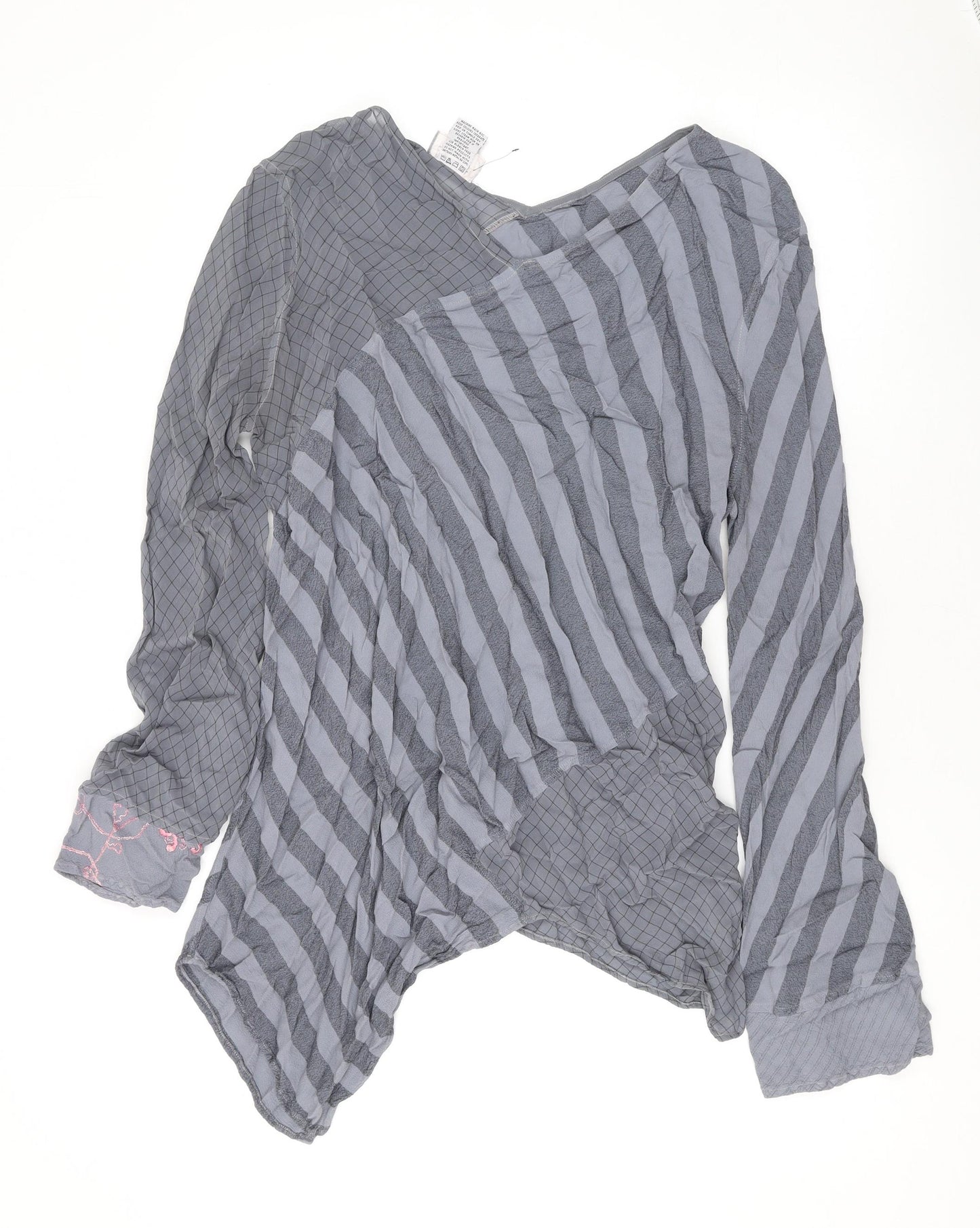 Womens UK Size S Ghost Grey Basic Blouse