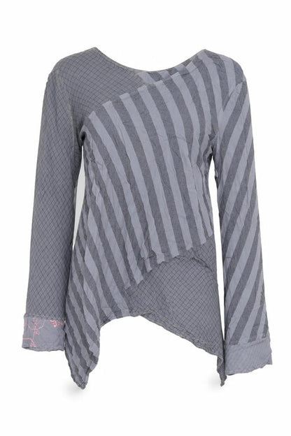 Womens UK Size S Ghost Grey Basic Blouse