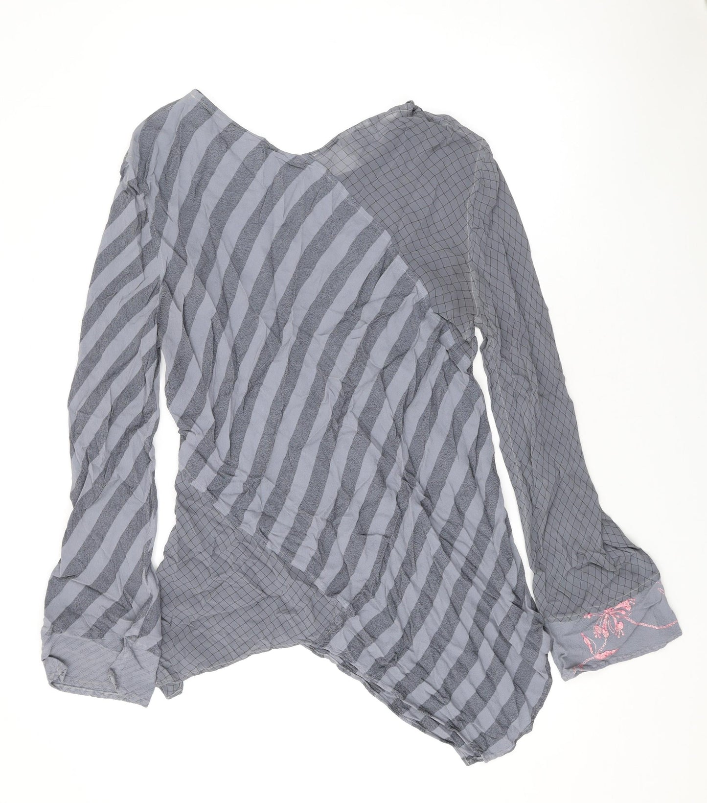 Womens UK Size S Ghost Grey Basic Blouse