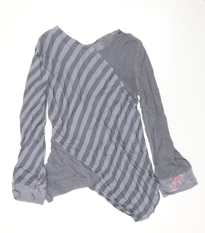 Womens UK Size S Ghost Grey Basic Blouse