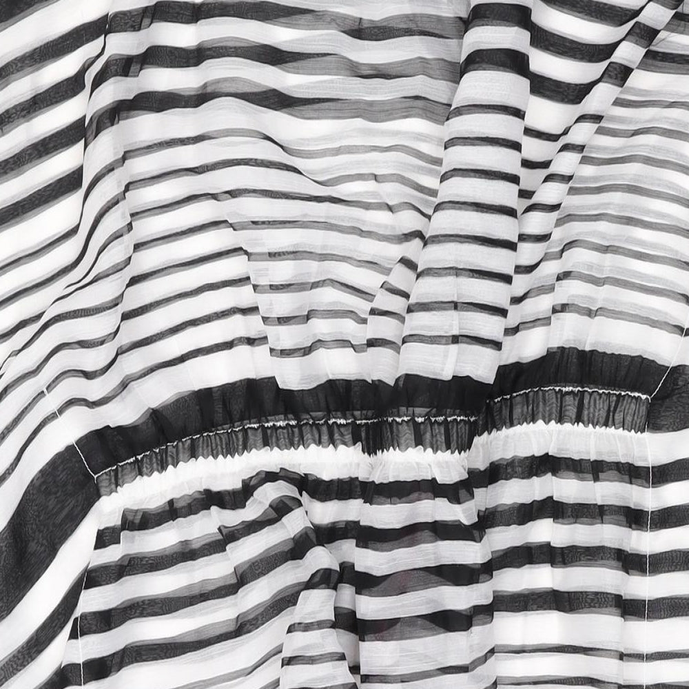 mamalicious Womens White Striped Polyester Cover Up Size M