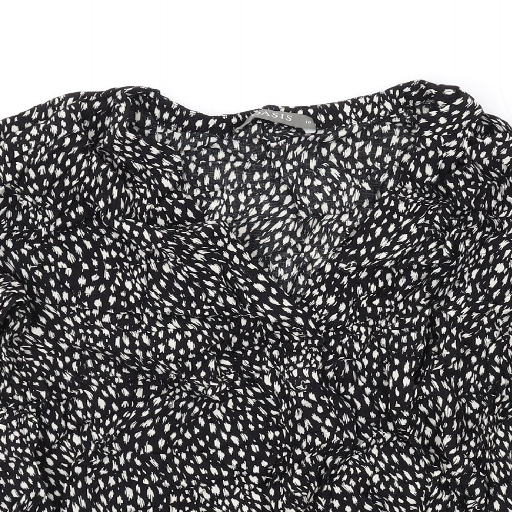 Womens UK Size 10 Oasis Black Basic Blouse