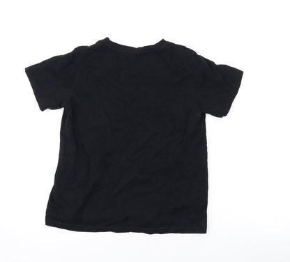 Giordano Womens Black Cotton Basic T-Shirt Size M Round Neck