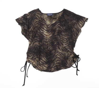 Womens UK Size L Saloos Brown Basic Blouse