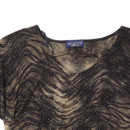 Womens UK Size L Saloos Brown Basic Blouse