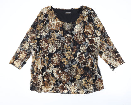 Womens UK Size 2XL Forever Brown Basic Blouse