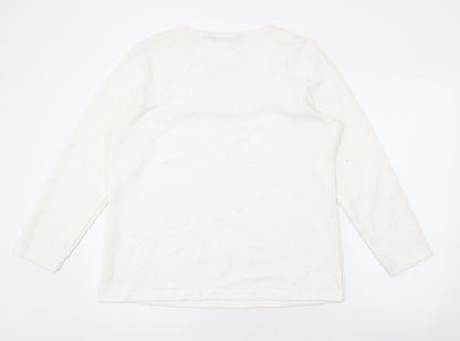 Bonmarché Womens Ivory Polyester Basic Blouse Size M Scoop Neck