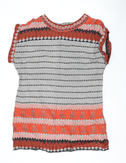 Monsoon Womens Multicoloured Geometric Viscose A-Line Size 20 Round Neck Pullover