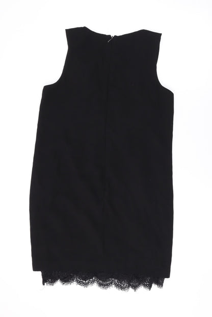 NEXT Womens Black Polyester Tank Dress Size 10 Round Neck Zip