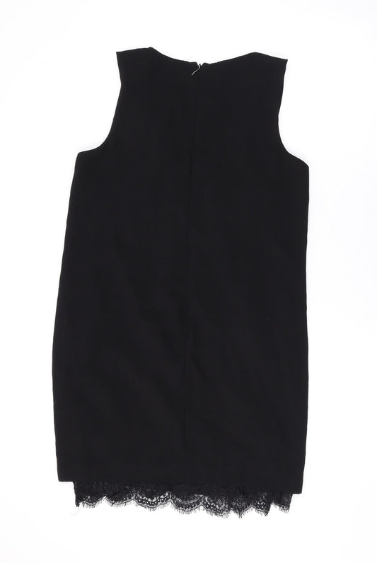 NEXT Womens Black Polyester Tank Dress Size 10 Round Neck Zip