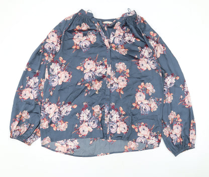 Womens UK Size 16 Marks and Spencer Blue Basic Button-Up