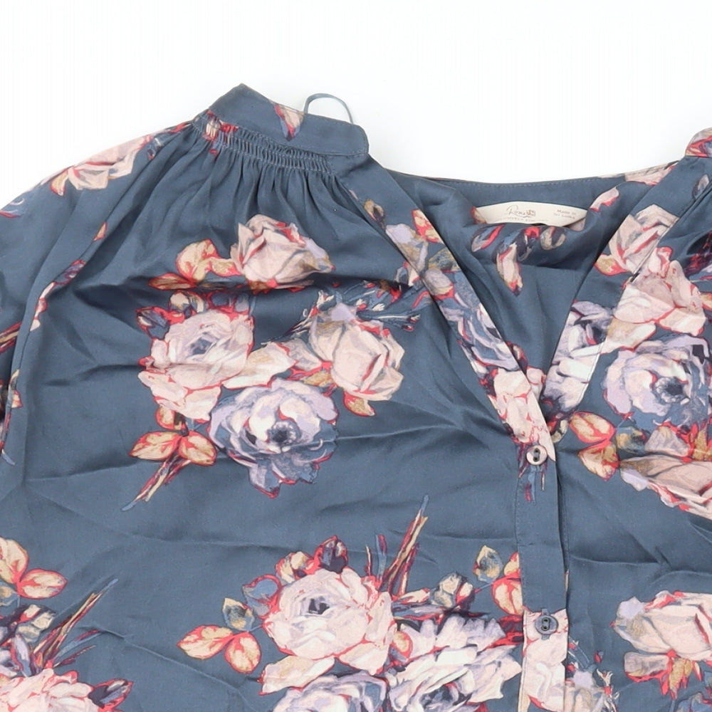 Womens UK Size 16 Marks and Spencer Blue Basic Button-Up