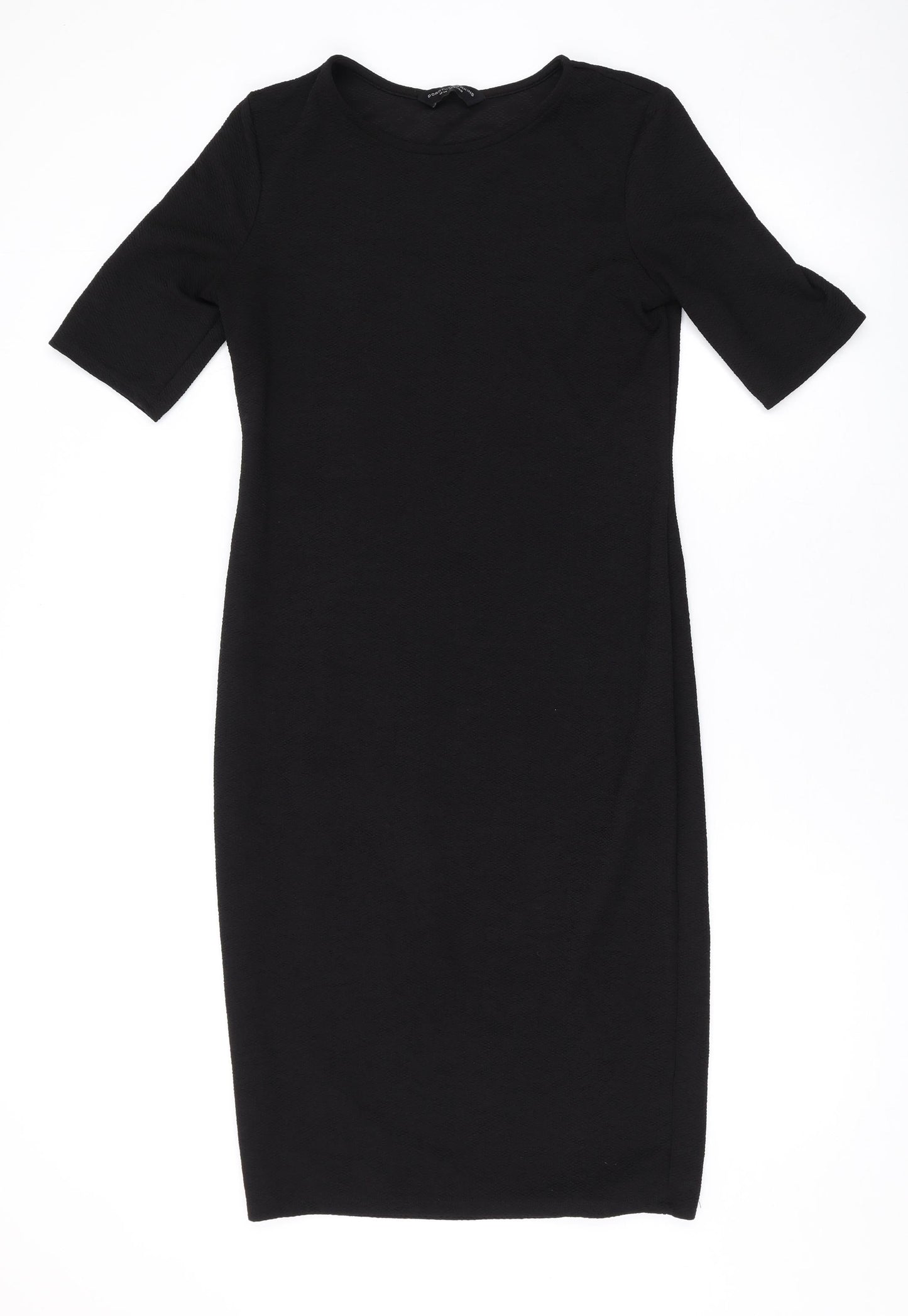 Dorothy Perkins Womens Black Polyester Bodycon Size 12 Round Neck Pullover