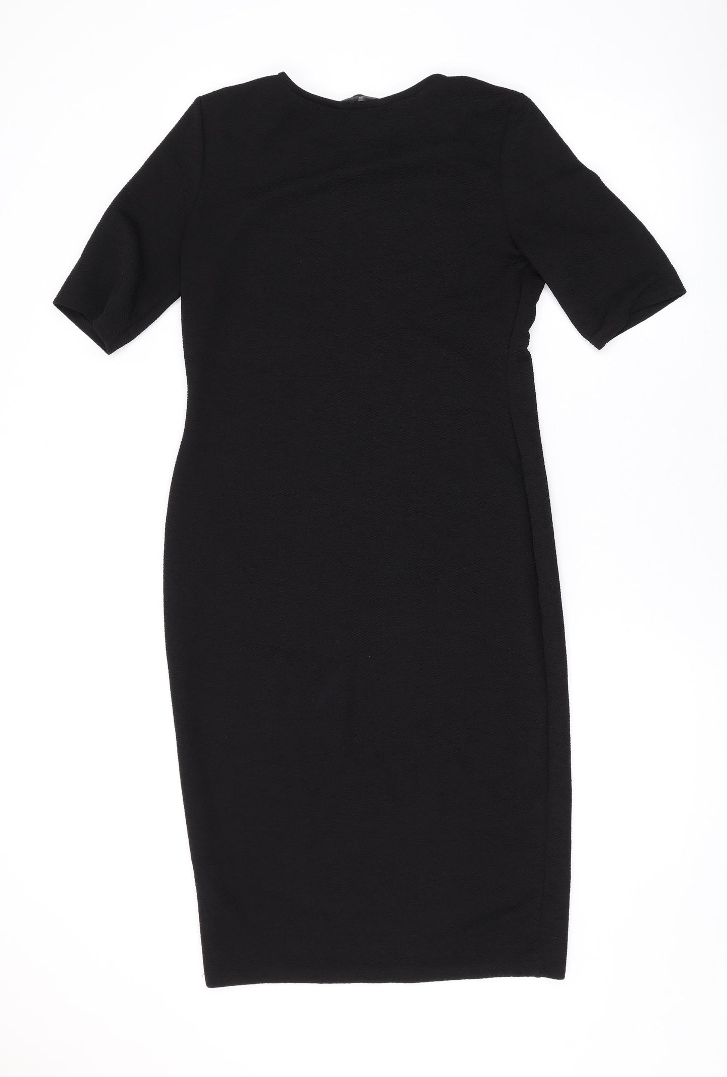 Dorothy Perkins Womens Black Polyester Bodycon Size 12 Round Neck Pullover