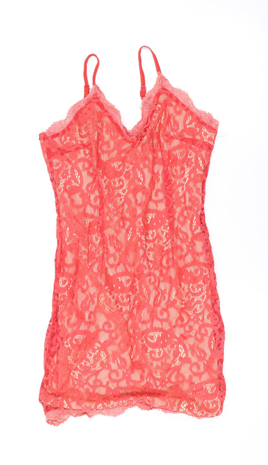 Missguided Womens Pink Geometric Polyester Mini Size 12 V-Neck Zip