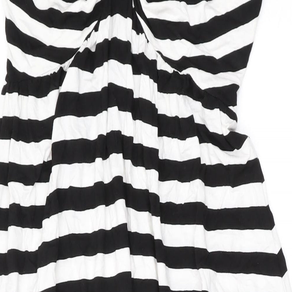 NEXT Womens Black Striped Viscose Maxi Size 10 Halter Pullover