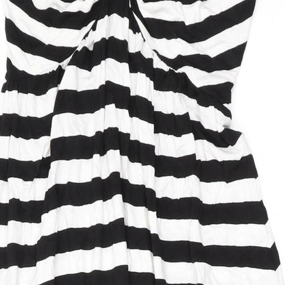 NEXT Womens Black Striped Viscose Maxi Size 10 Halter Pullover