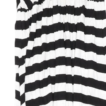 NEXT Womens Black Striped Viscose Maxi Size 10 Halter Pullover