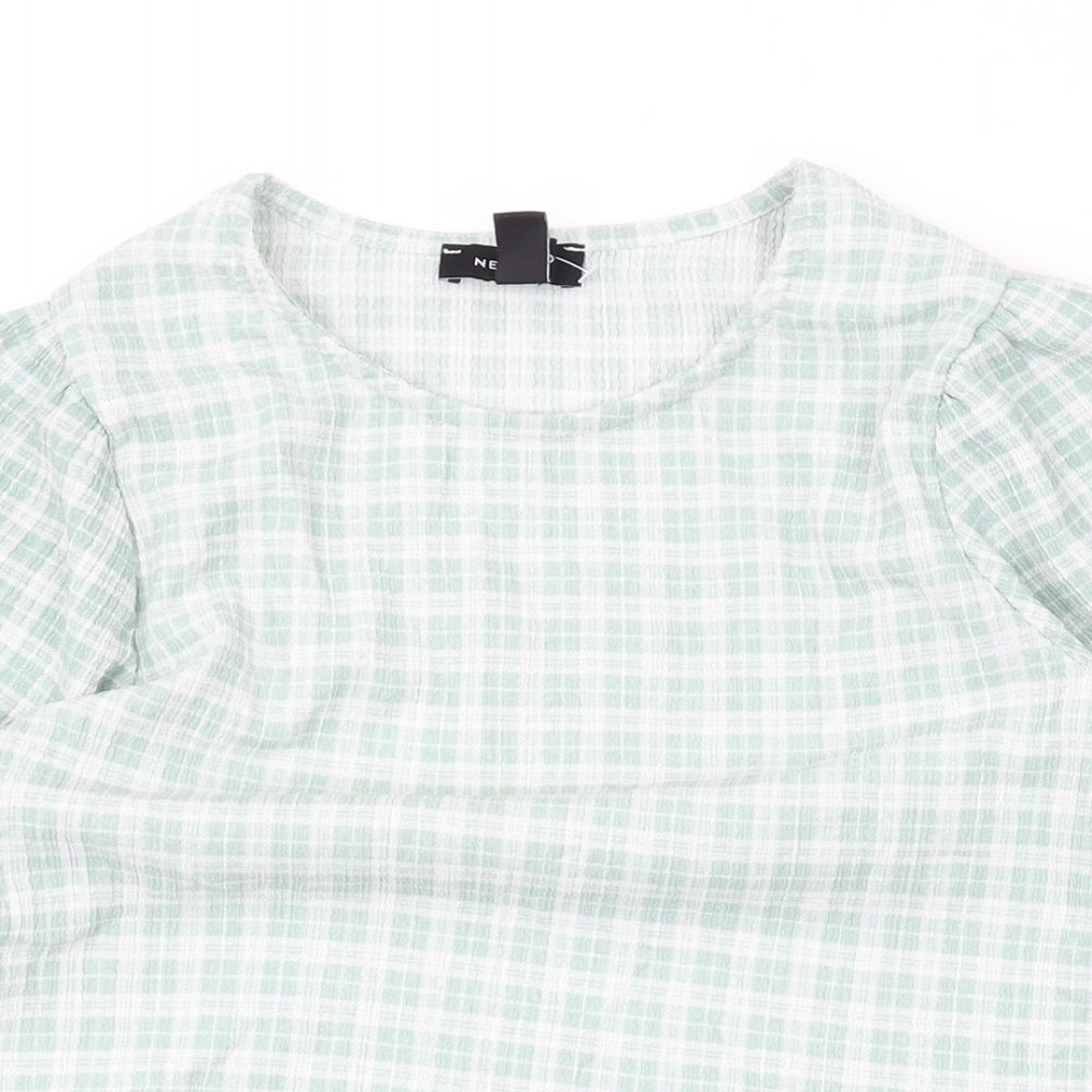 Womens UK Size 10 New Look Green Basic Blouse