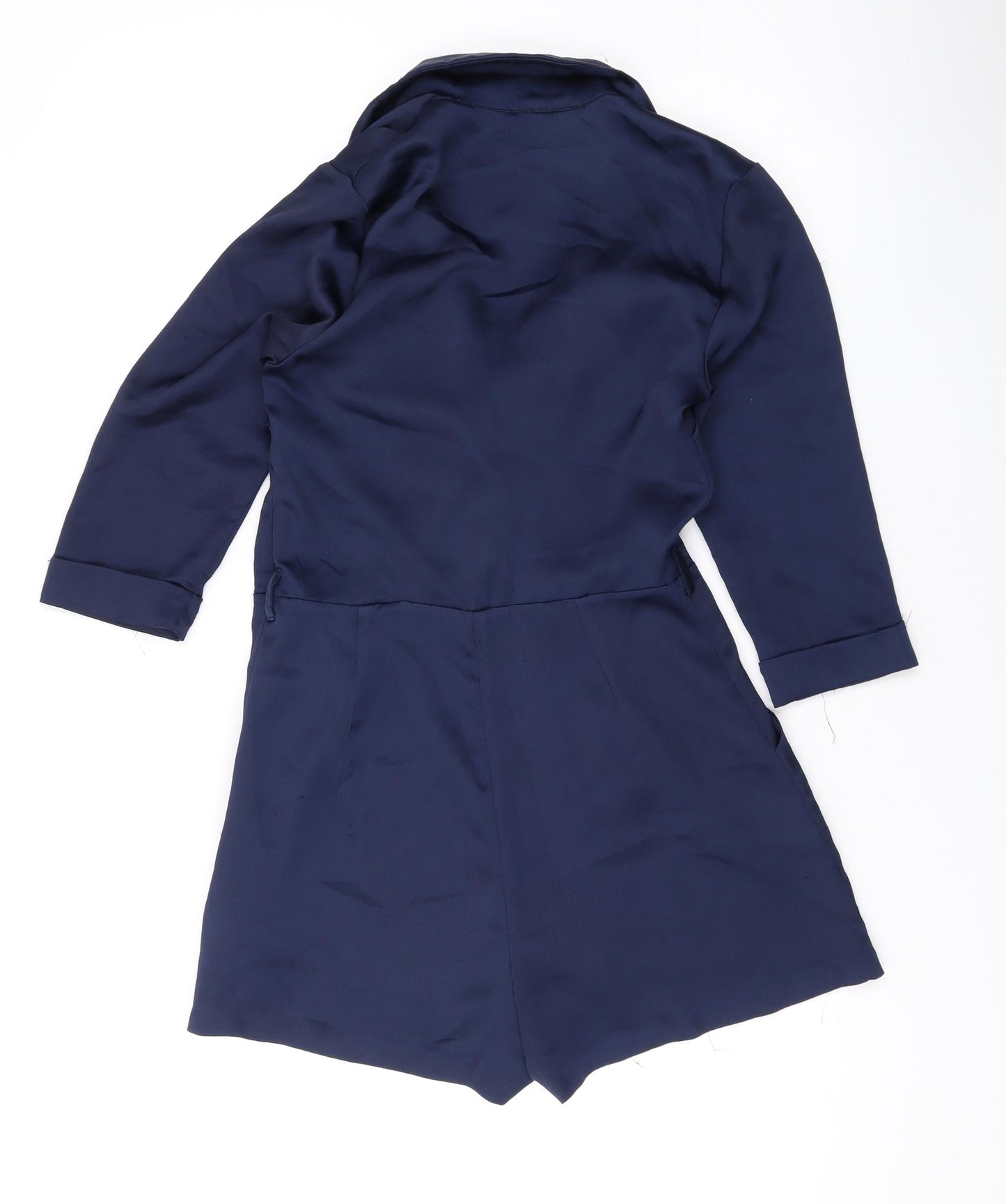 New Look Womens Blue Polyester Playsuit One-Piece Size 8 Snap