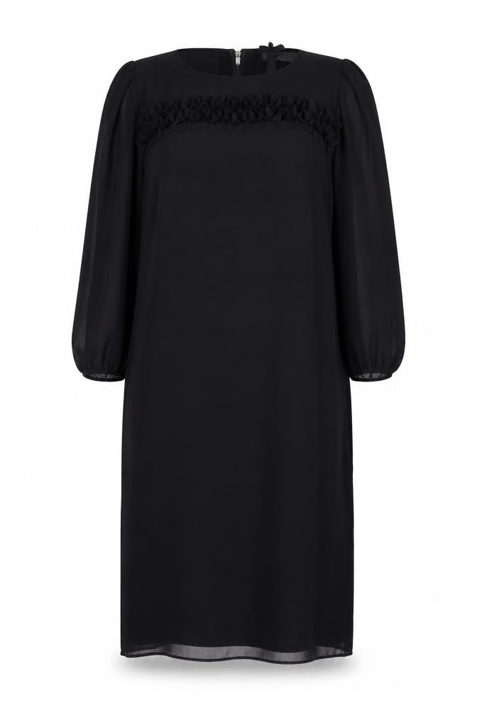 Marks and Spencer Womens Black Polyester A-Line Size 12 Round Neck Zip