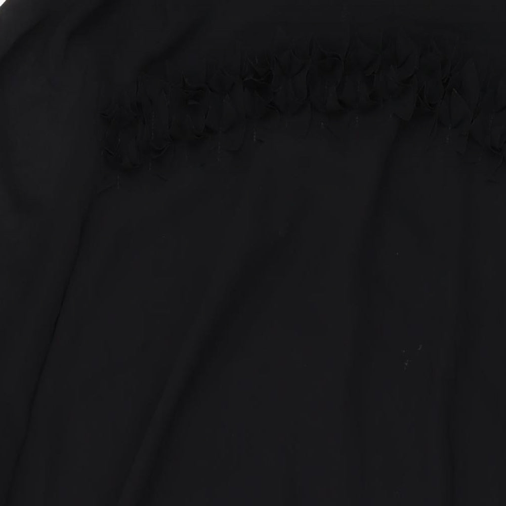 Marks and Spencer Womens Black Polyester A-Line Size 12 Round Neck Zip