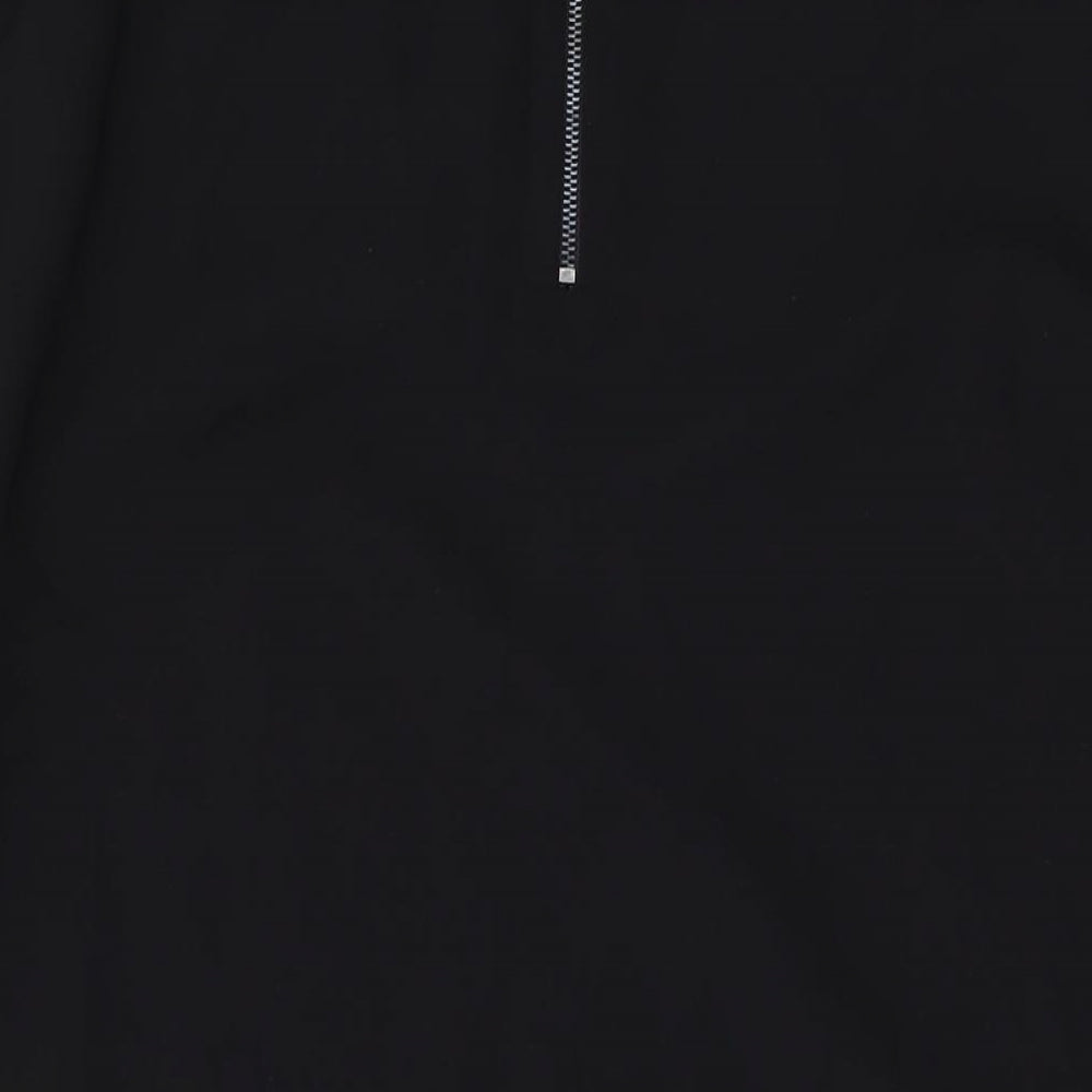 Marks and Spencer Womens Black Polyester A-Line Size 12 Round Neck Zip