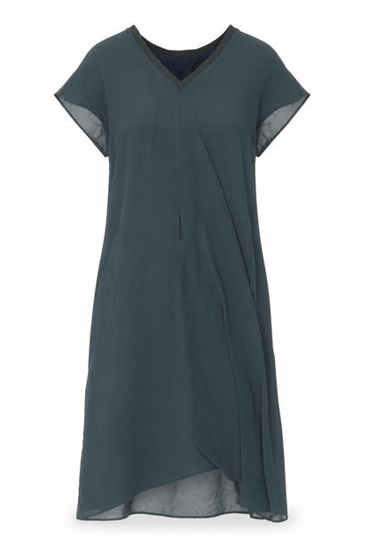 Zara Womens Green Polyester A-Line Size S V-Neck Pullover