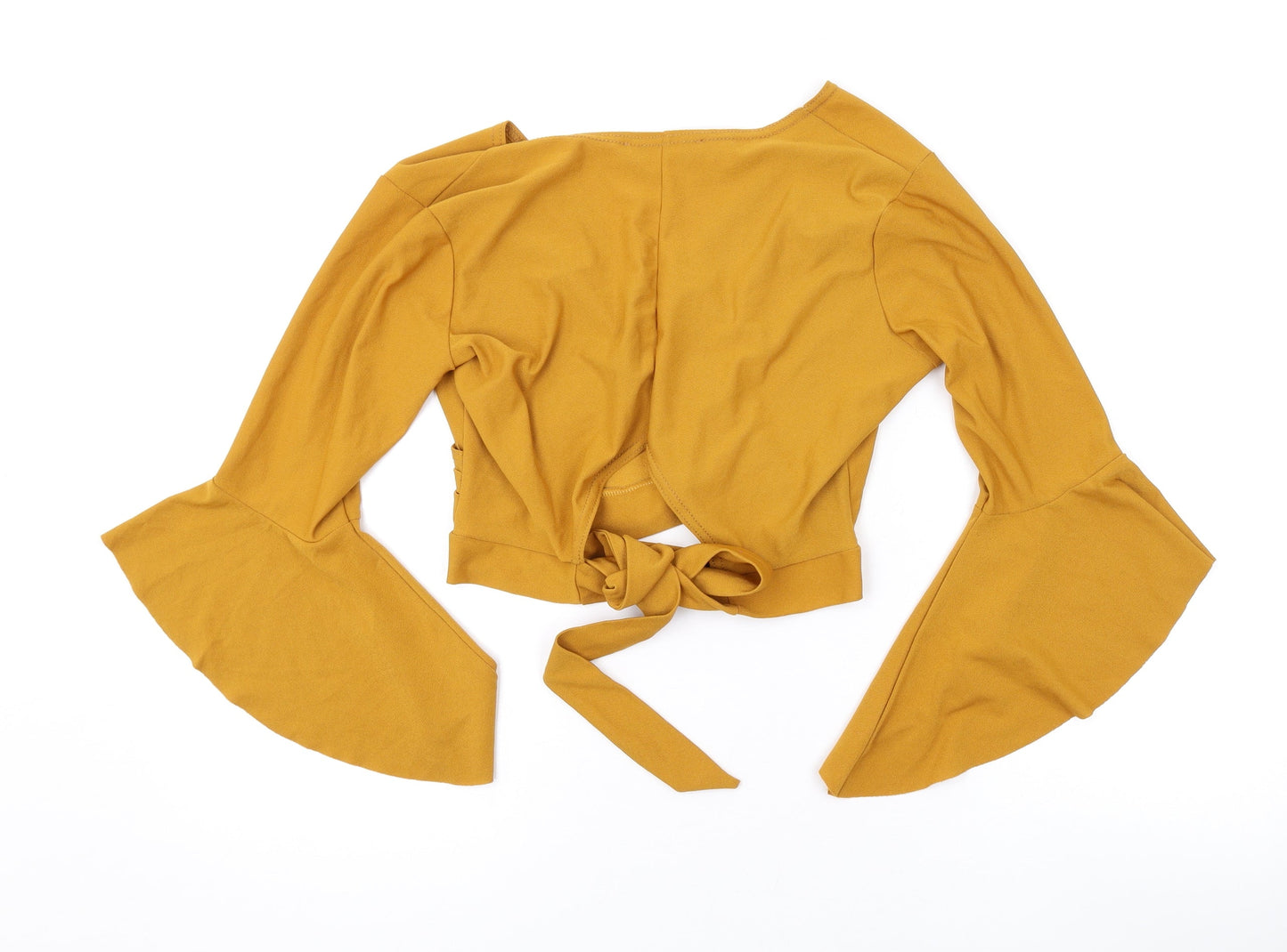 Womens UK Size 10 Edge Street Yellow Wrap Blouse
