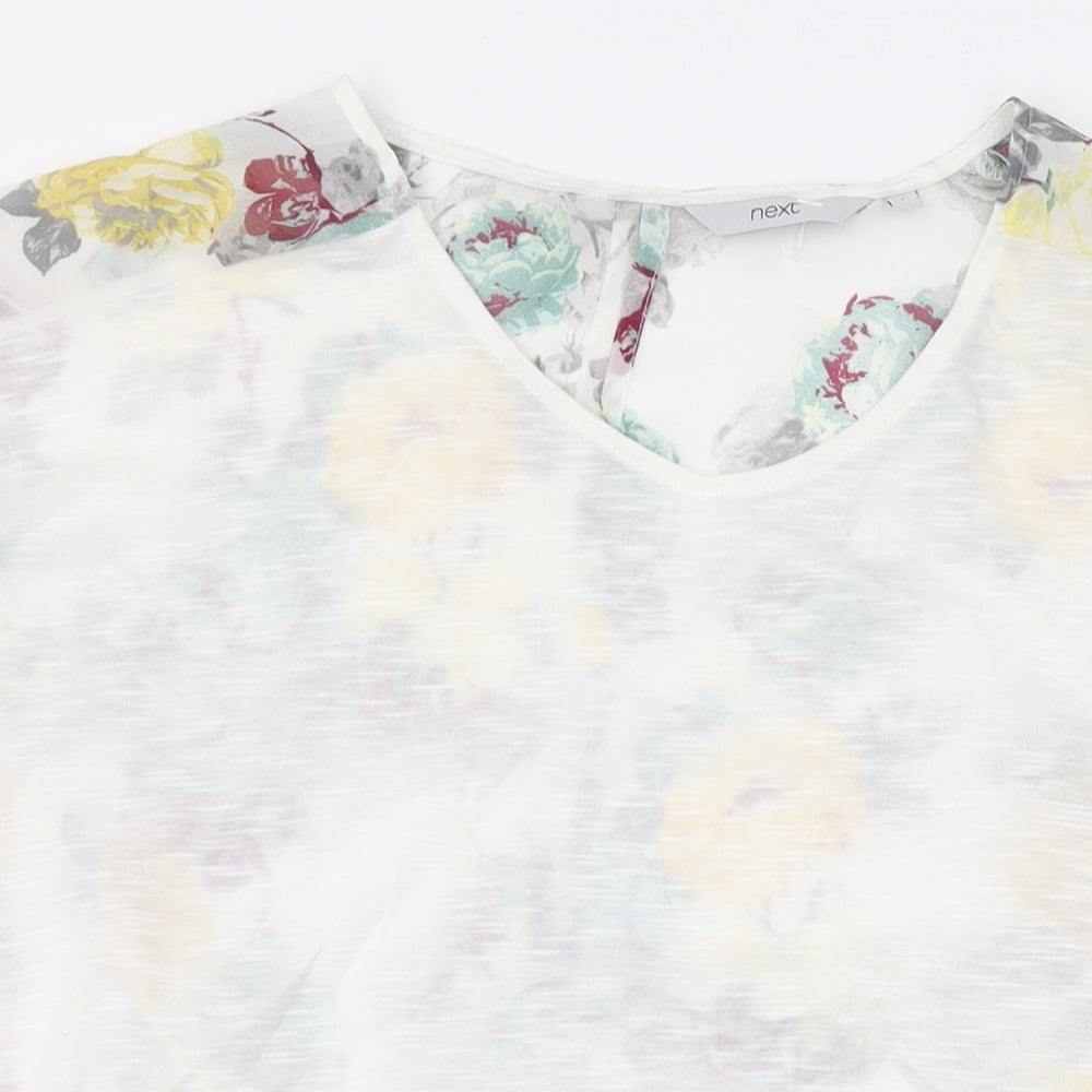 Womens UK Size 8 NEXT White Basic T-Shirt