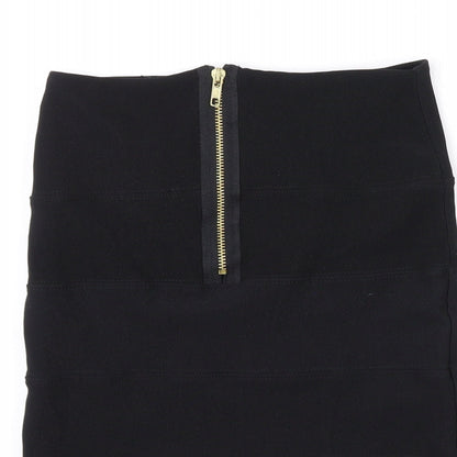 Kikka Womens Black Polyester Mini Skirt Size 8 Zip