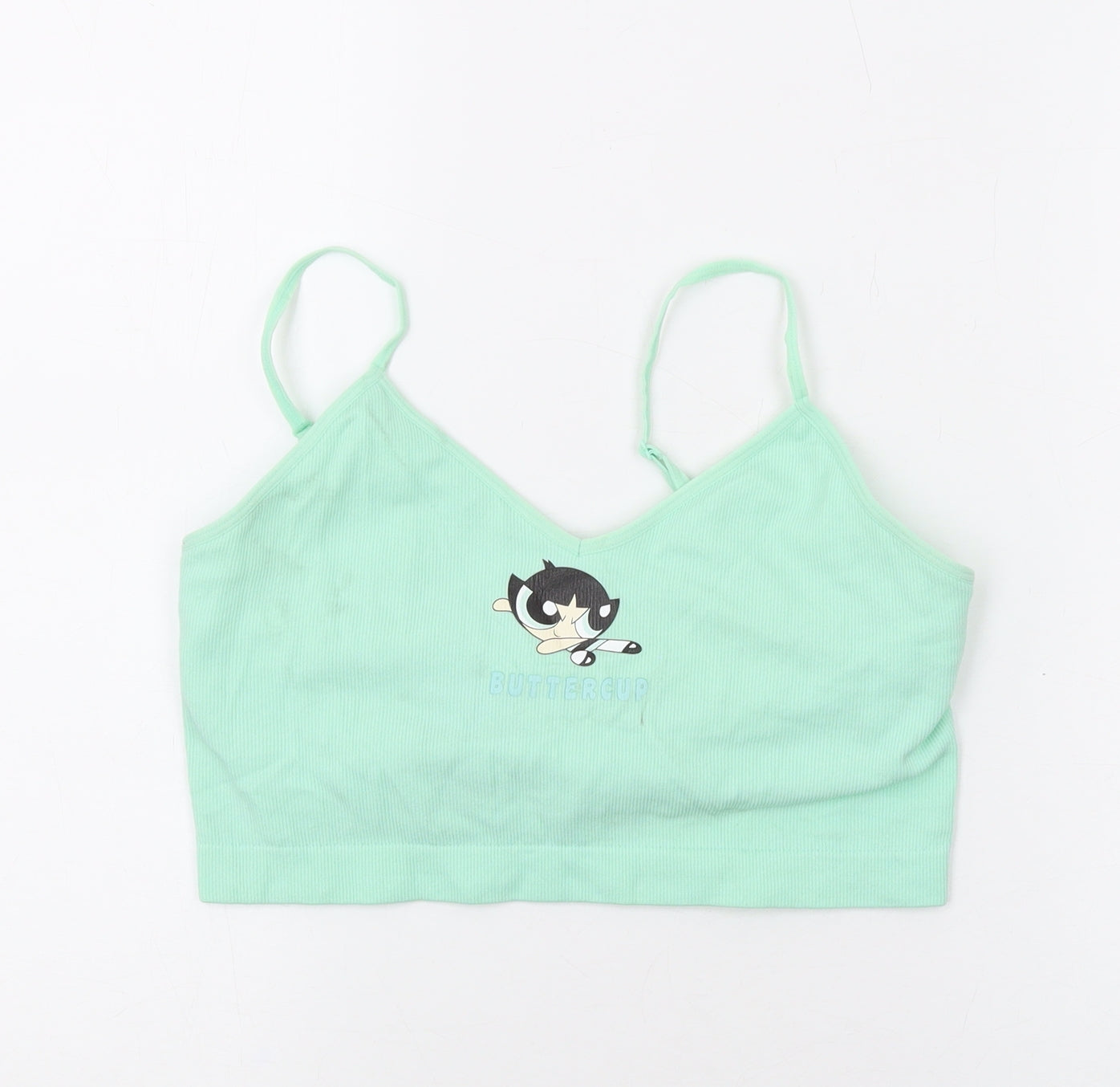 Powerpuff Girls Womens Green Nylon Camisole Tank Size 10 V-Neck