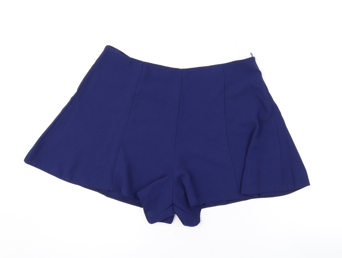 Ravi Famous Womens Blue Polyester Basic Shorts Size 14 L3 in Regular Zip