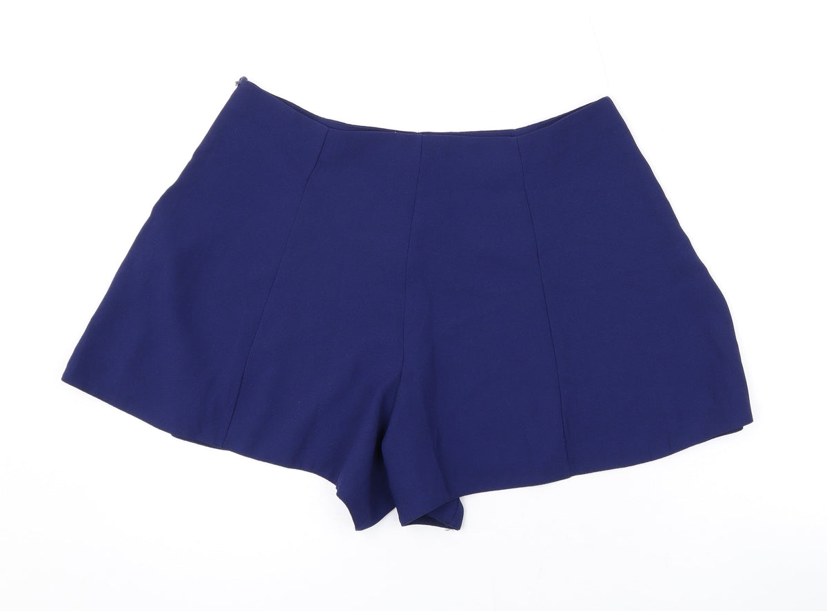 Ravi Famous Womens Blue Polyester Basic Shorts Size 14 L3 in Regular Zip