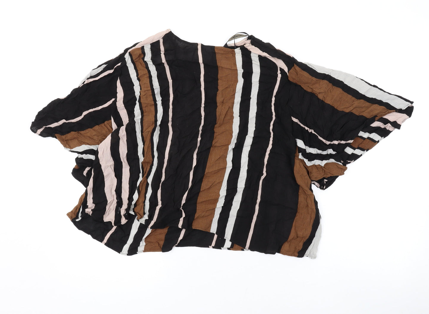 Womens UK Size L Zara Brown Basic Blouse
