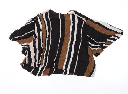 Womens UK Size L Zara Brown Basic Blouse