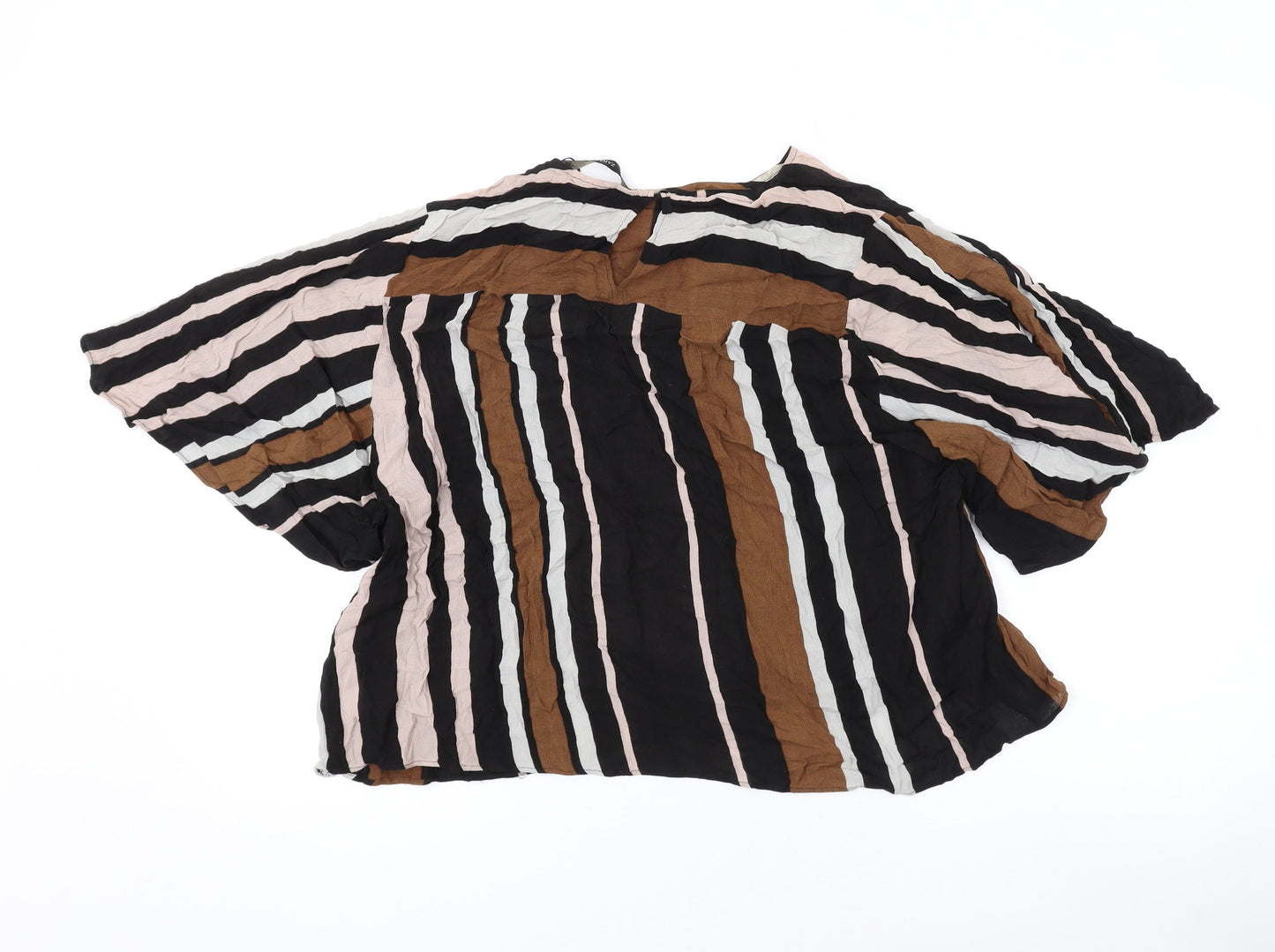 Womens UK Size L Zara Brown Basic Blouse