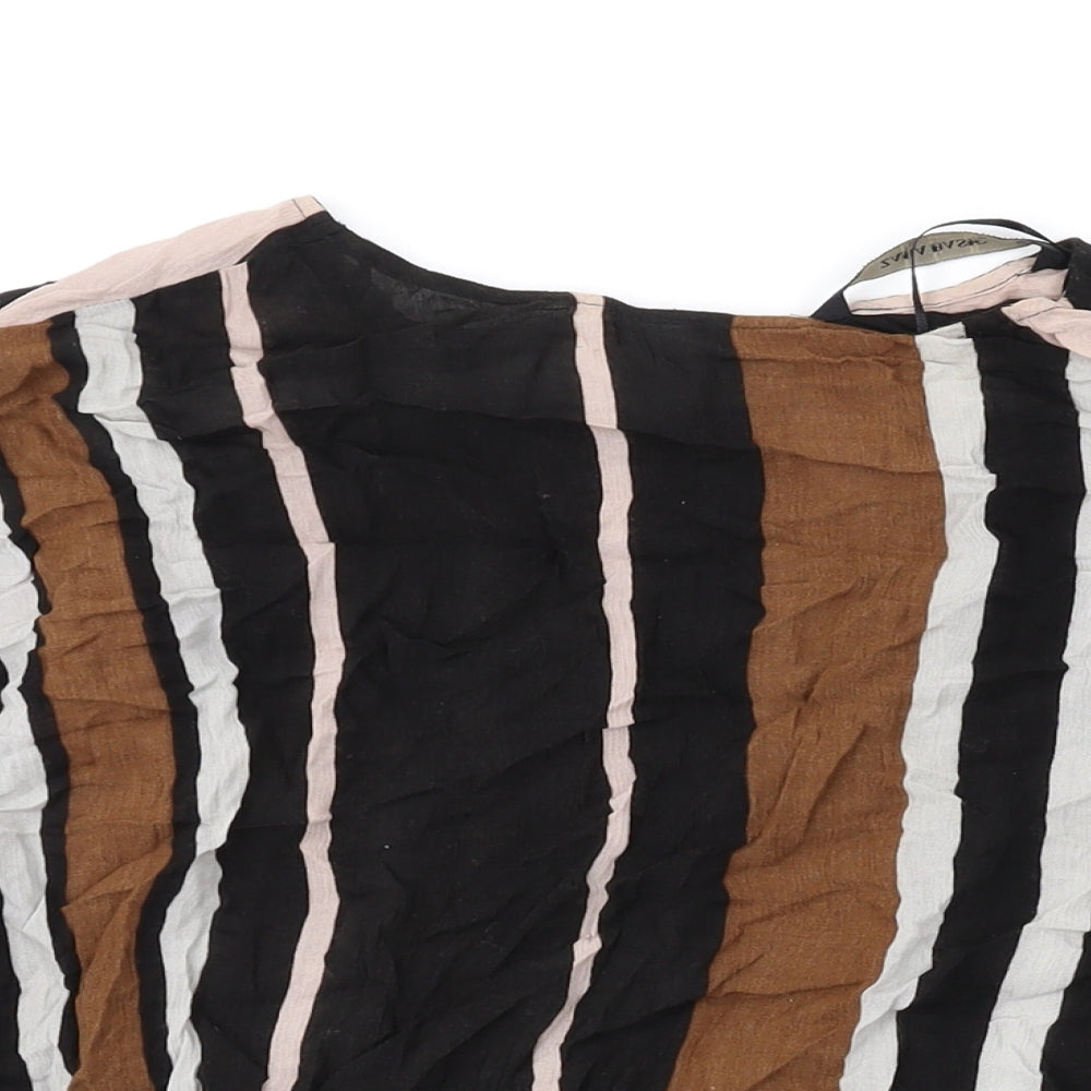 Womens UK Size L Zara Brown Basic Blouse