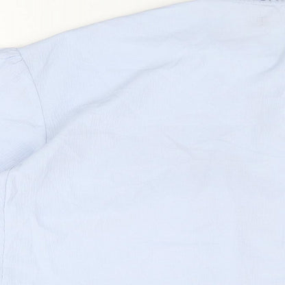 Womens UK Size 12 Nasty Gal Blue Basic Button-Up