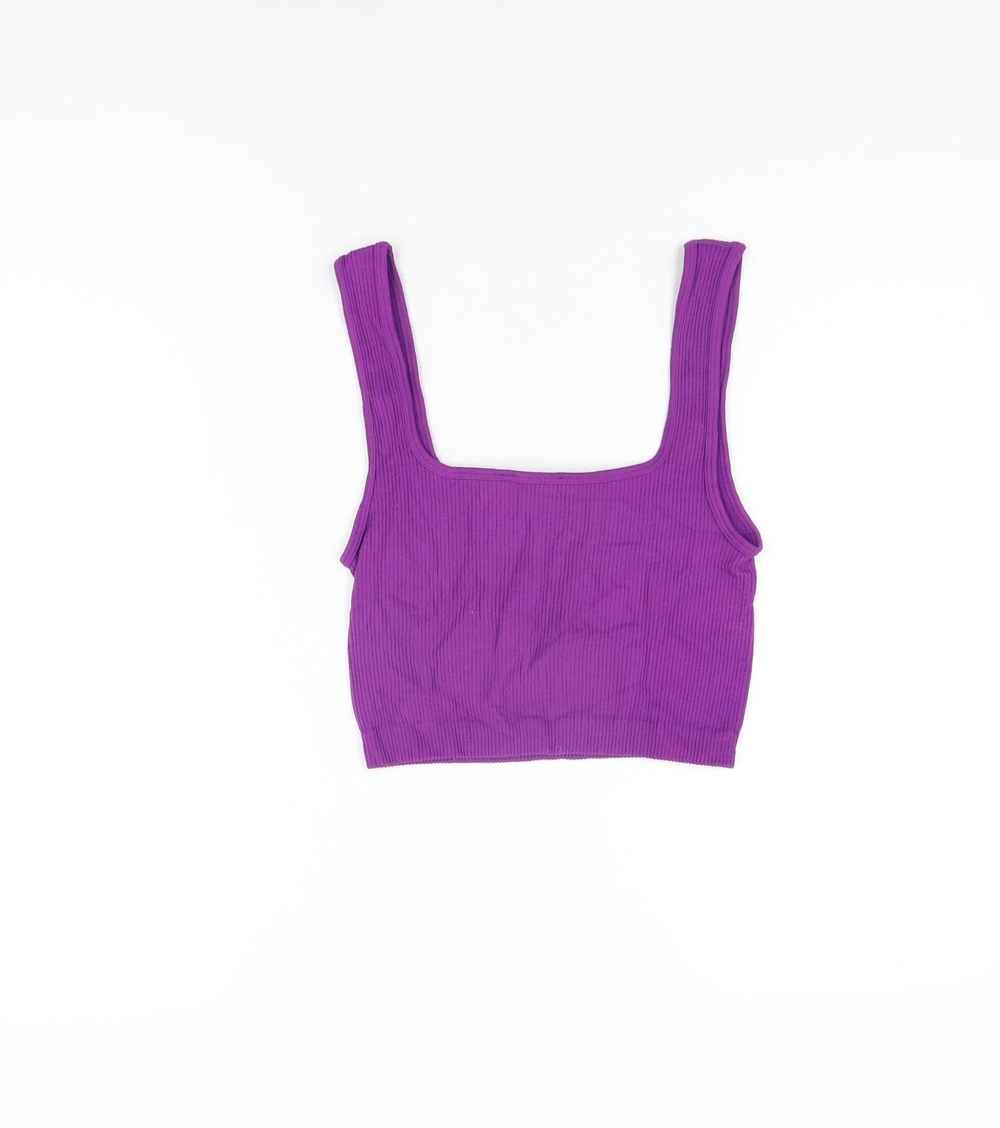 Womens UK Size XS Zara Purple Cropped T-Shirt