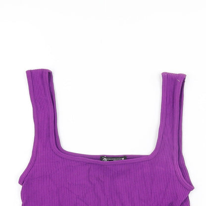 Womens UK Size XS Zara Purple Cropped T-Shirt