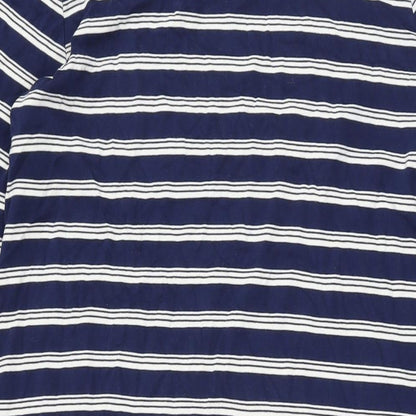 Lands' End Womens Blue Striped Cotton Shift Size M Round Neck Pullover
