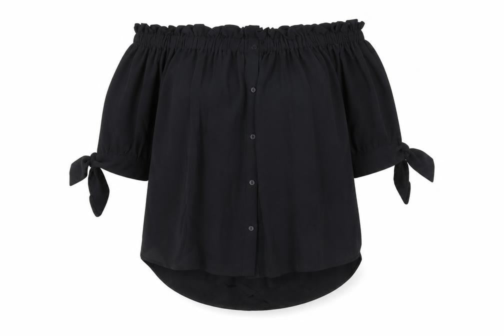 Womens UK Size XS Zara Black Basic Blouse