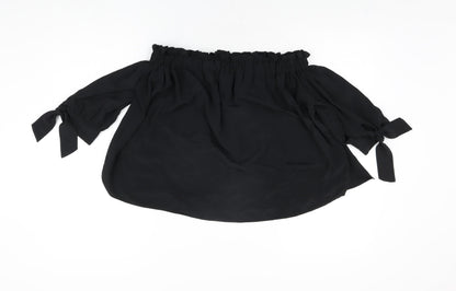 Womens UK Size XS Zara Black Basic Blouse